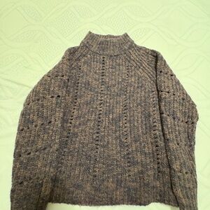 Madewell Heathered Brown/Purple Turtleneck Sweater